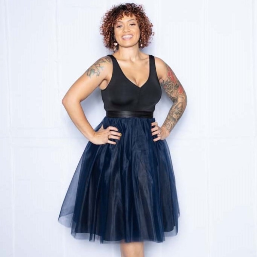 Tulle skirts (blue lining and black underskirt)